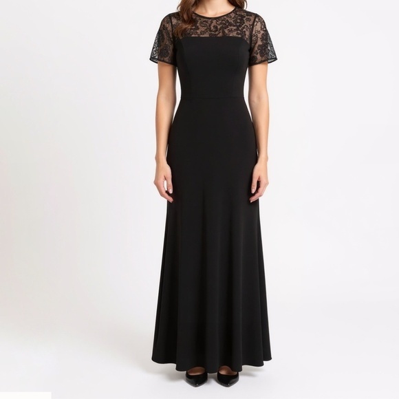 Dress the Population - Black Lace Top gown Dresses